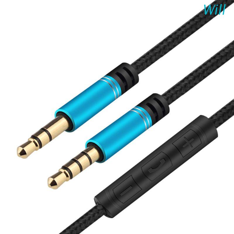 Dây Cáp Âm Thanh Nối Cổng 3.5mm Với Mic Điều Chỉnh Âm Lượng Cho Samsung Huawei Xiaomi