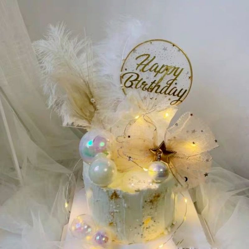 Dream Catcher Phối Ren Lông Vũ Dùng Trang Trí Bánh Kem Chất Lượng Cao