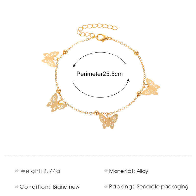 Temperament Hollow Butterfly Anklet Sexy Simple Foot Jewelry Personality Foot Chain | BigBuy360 - bigbuy360.vn