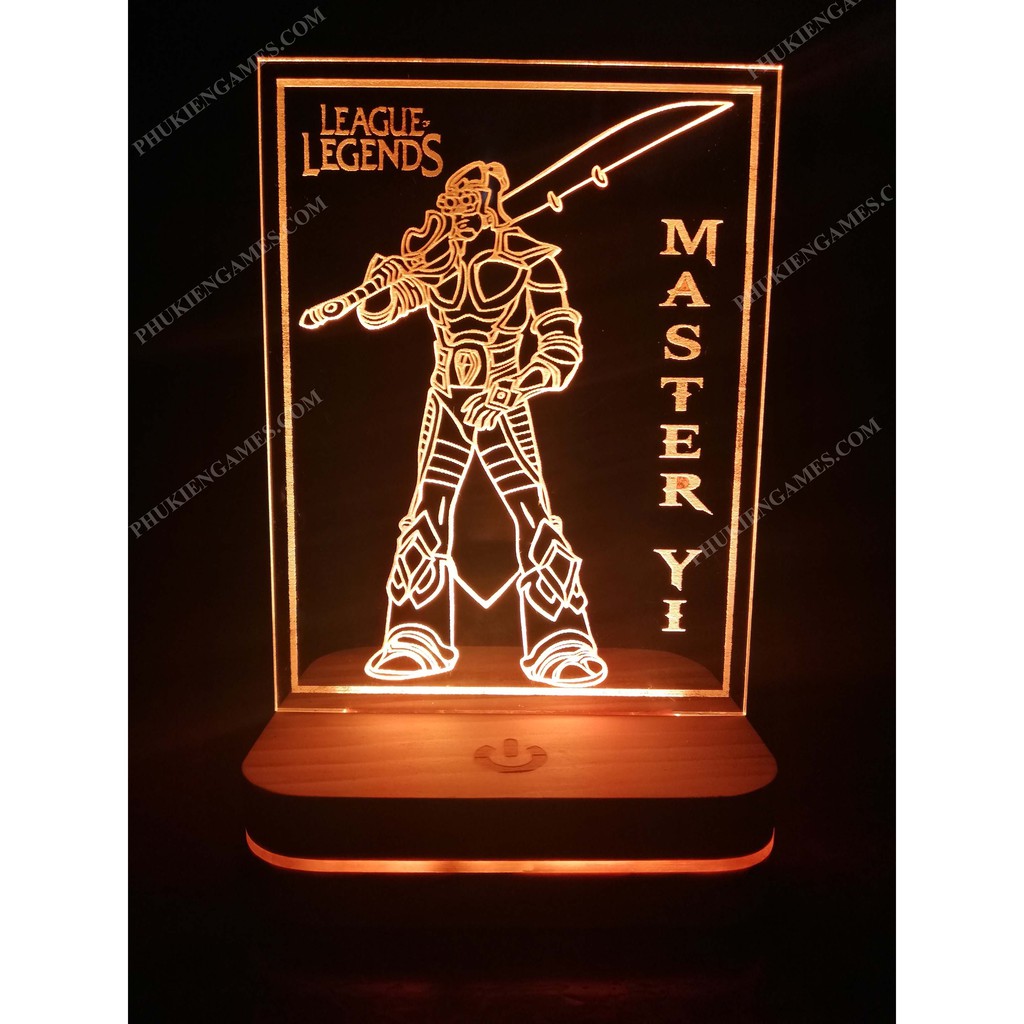 Đèn Led 3D Tướng Master Yi LMHT nháy 16 màu Đèn Ngủ Trang Trí