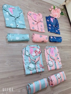 Bán sỉ bộ pijama lụa dài tay