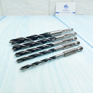Bộ mũi khoan chân lục giác, khoan gỗ chân lục giác 6.35 ( 5 mũi )  Nghề Mộc