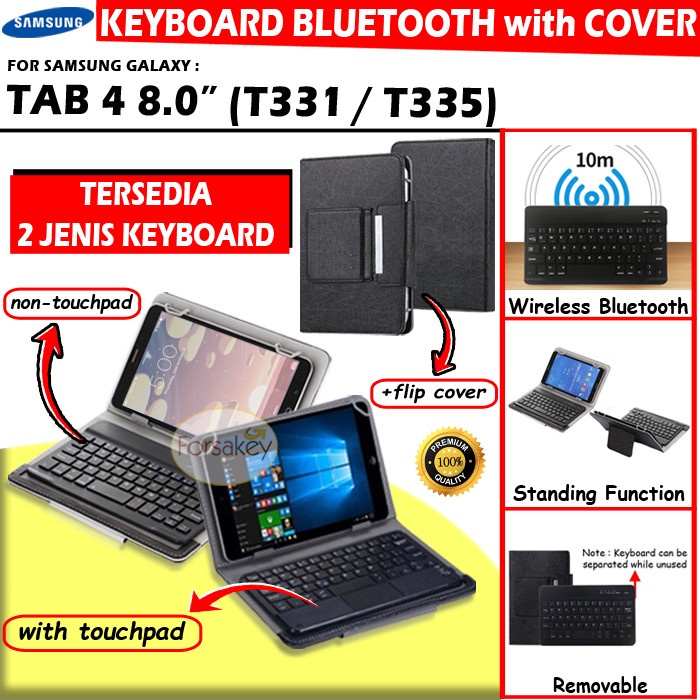Bao Da Máy Tính Bảng Tích Hợp Bàn Phím Bluetooth Không Chạm Mã 117 Cho Samsung Tab 4 8.0 8 Inch SM T331