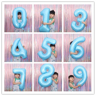 Bong Bóng Hình Số 100 Ngày Màu Xanh Dương Kích Thước 32inch Dùng Cho Tiệc Sinh Nhật Của Bé 1 2 3 4 5 6 7 8 9 1 Tuổi
