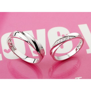 Nhẫn cặp đôi mạ bạc S925 đính đá Zircon