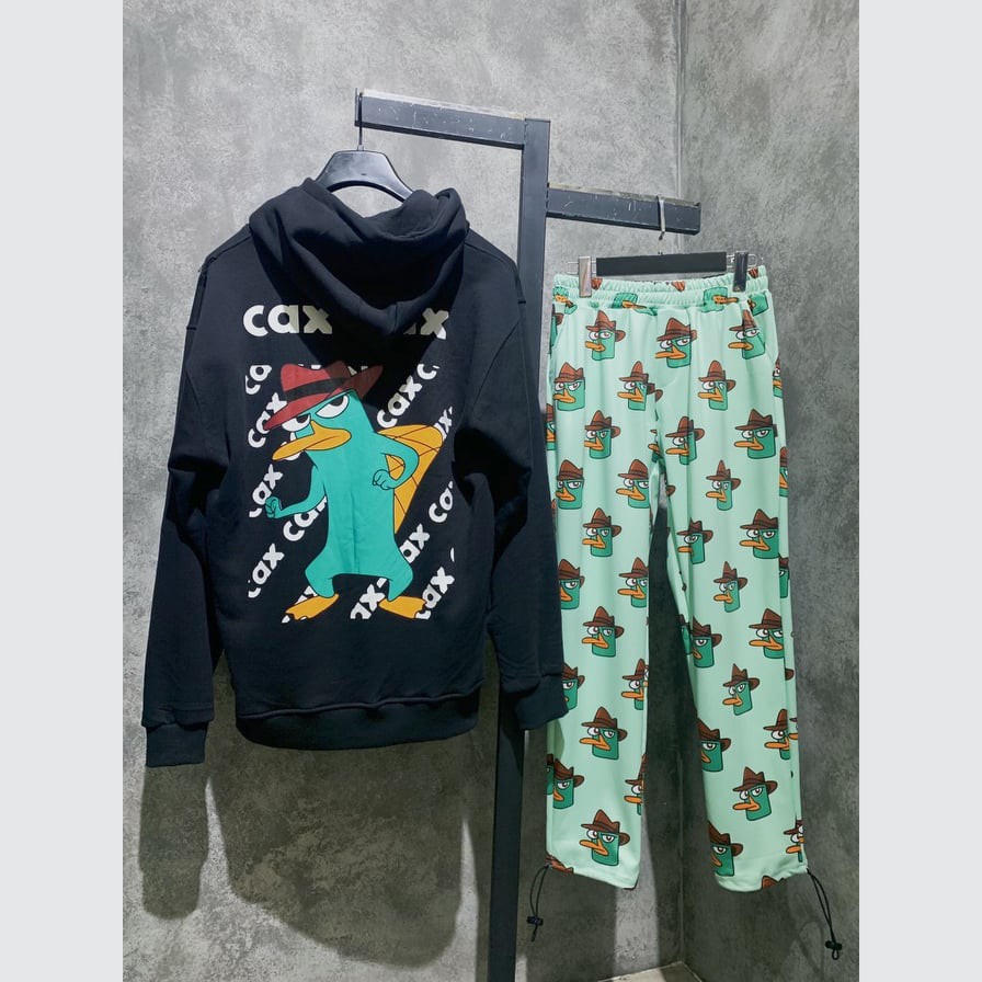 Set áo thú mỏ vịt Perry + quần thun dài cartoon Perry unisex
