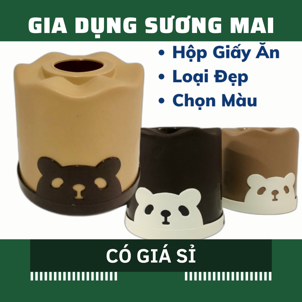 Hộp Giấy Ăn Tròn Hình Gấu Đẹp