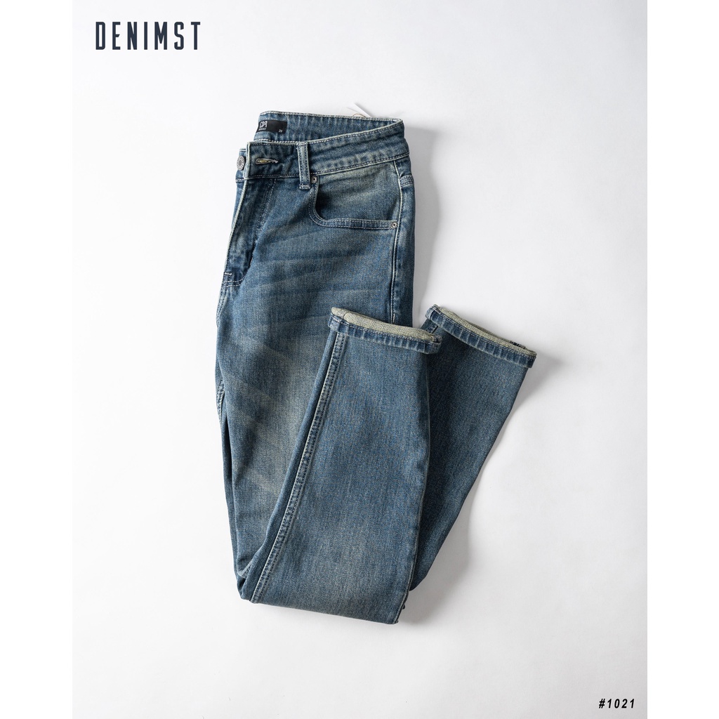 Quần Jeans Nam Xanh Đậm Cao Cấp DENIMST 1021, Dáng Slim Fit