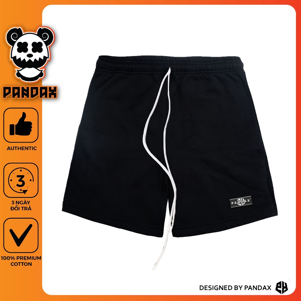 Quần nỉ thun Basic Pandax Unisex nam nữ màu đen