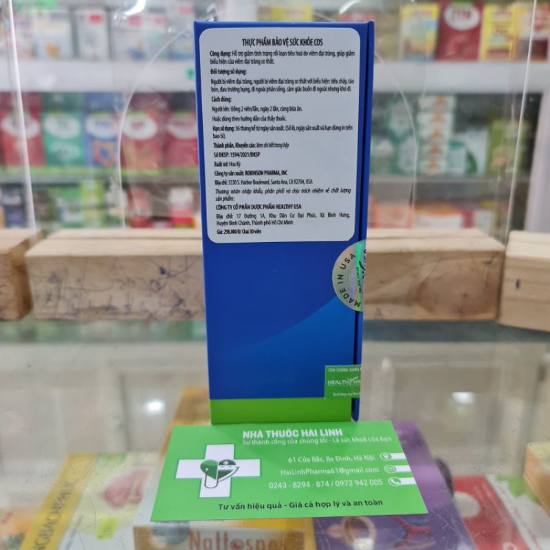 Viên uống Viêm đại tràng Cos Health Usa ⚡ Nhập khẩu Mỹ ⚡ Hộp 30 viên Giúp giảm rối loạn tiêu hóa, Viêm đại tràng co thắt