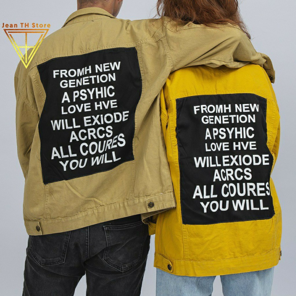 Áo Khoác Kaki Nam Nữ In Chữ (6 Màu) Form Rộng Hàn Quốc From New