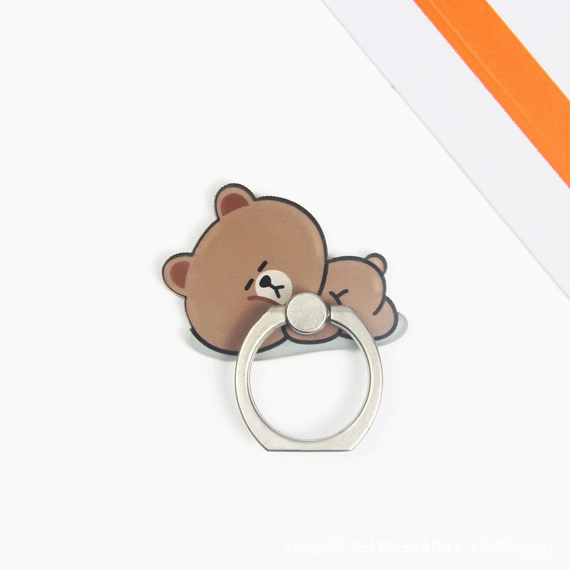 New Line Friends Korean Cartoon Cute Rabbit Cony Bear Brown Couple Mobile Phone Ring Holder Cell Phone Bracket Dây điện thoại di động | BigBuy360 - bigbuy360.vn