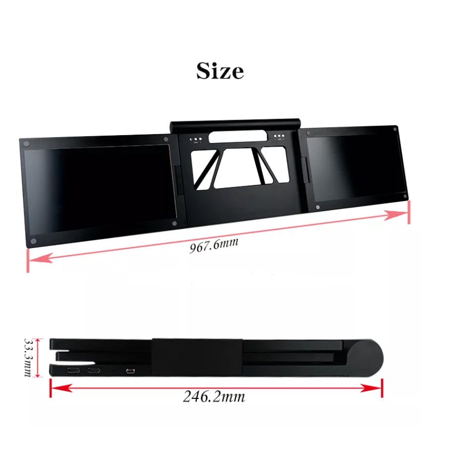 Bộ 02 màn hình di động cho laptop, Full HD IPS - Tri-Screen for laptop workstation