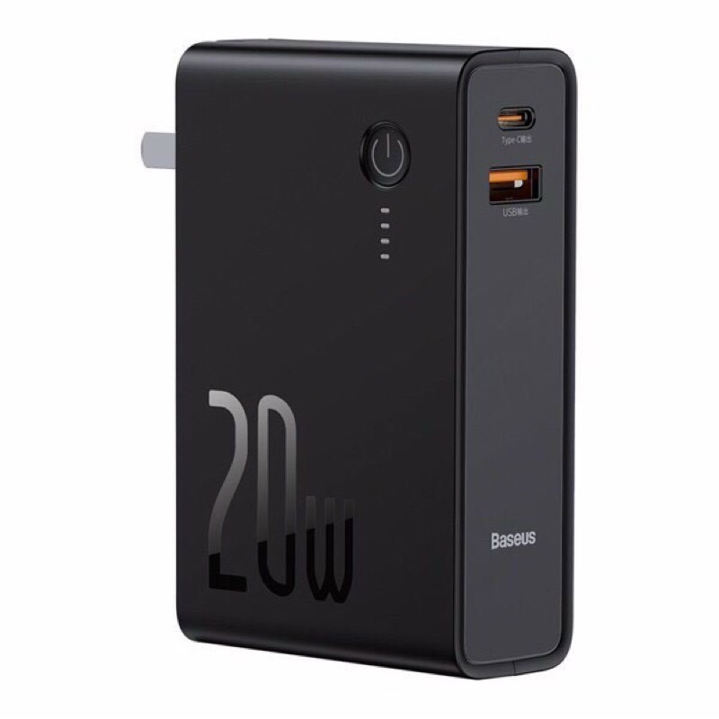 Củ sạc kiêm pin dự phòng baseus 10000mAh sạc nhanh 20w có 2 cổng USB và Type-C