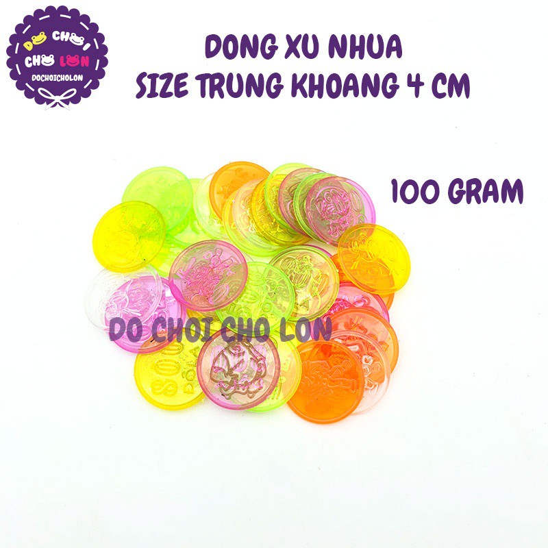 Đồ chơi đồng xu bằng nhựa trở về tuổi thơ (100gr ~ 50 cái)