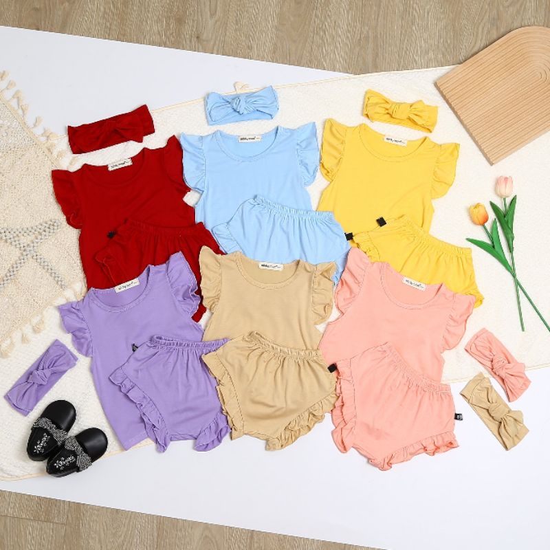 BỘ CÁNH TIÊN QUẦN CHIP BÈO THUN LẠNH MINKY MOM CHO BÉ GÁI