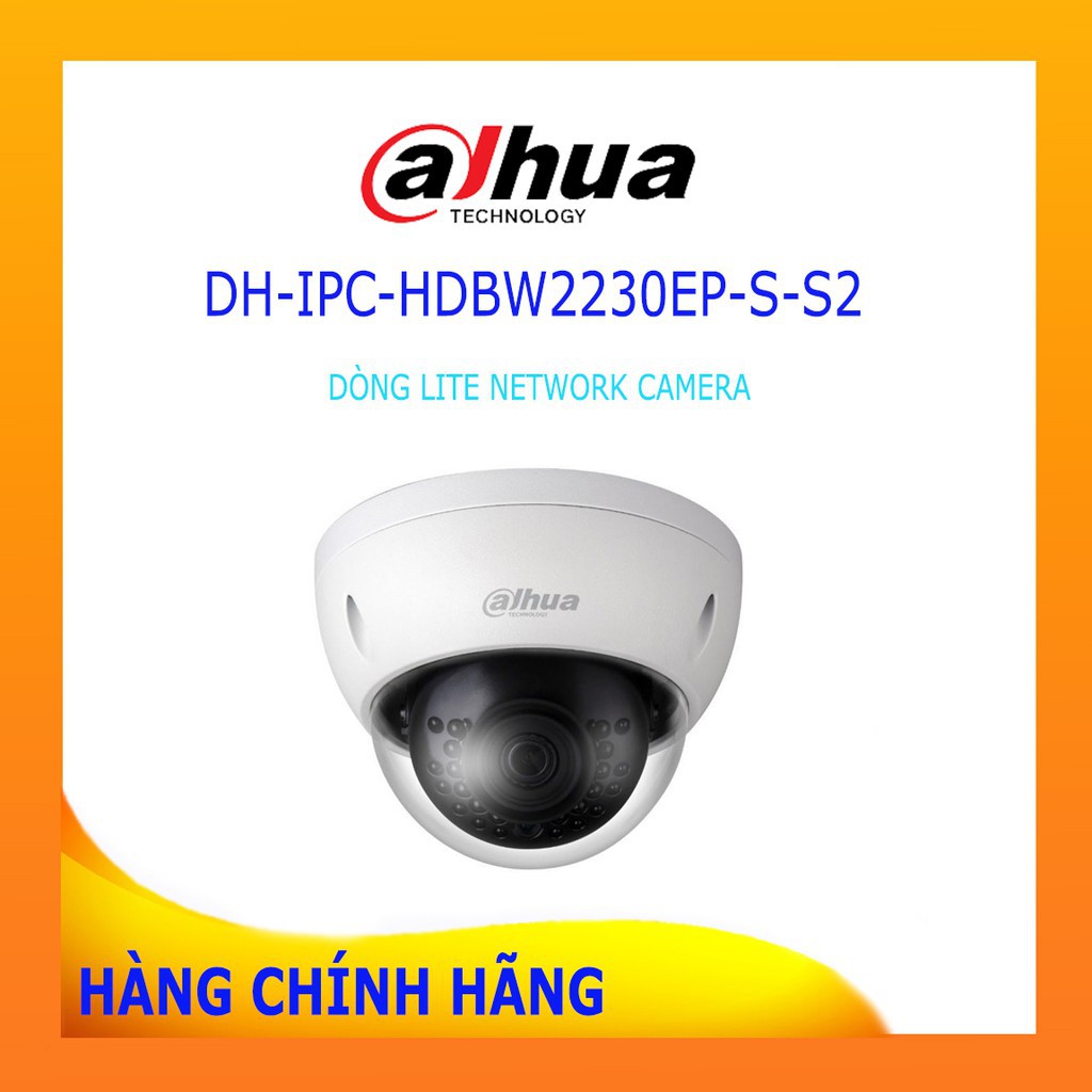 Camera IP Starlight 2.0MP DAHUA DH-IPC-HDBW2230EP-S-S2 - Hỗ trợ thẻ nhớ - Chính hãng