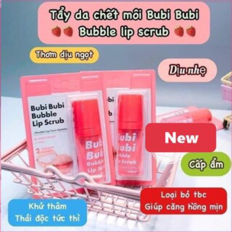 BUBI BUBI BUBBLE LIP SCRUB BY UNPA - TẨY TẾ BÀO CHẾT MÔI, DA CHẾT MÔI, GEL LÀM MỀM VÀ HỒNG MÔI BY UNPA