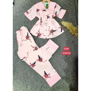 Đồ bộ pyjama cổ sen 2 lá dành cho nữ