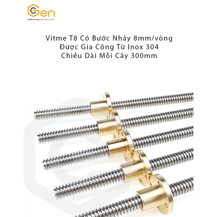 Vitme T8 dùng máy CNC mini hoặc máy in 3D