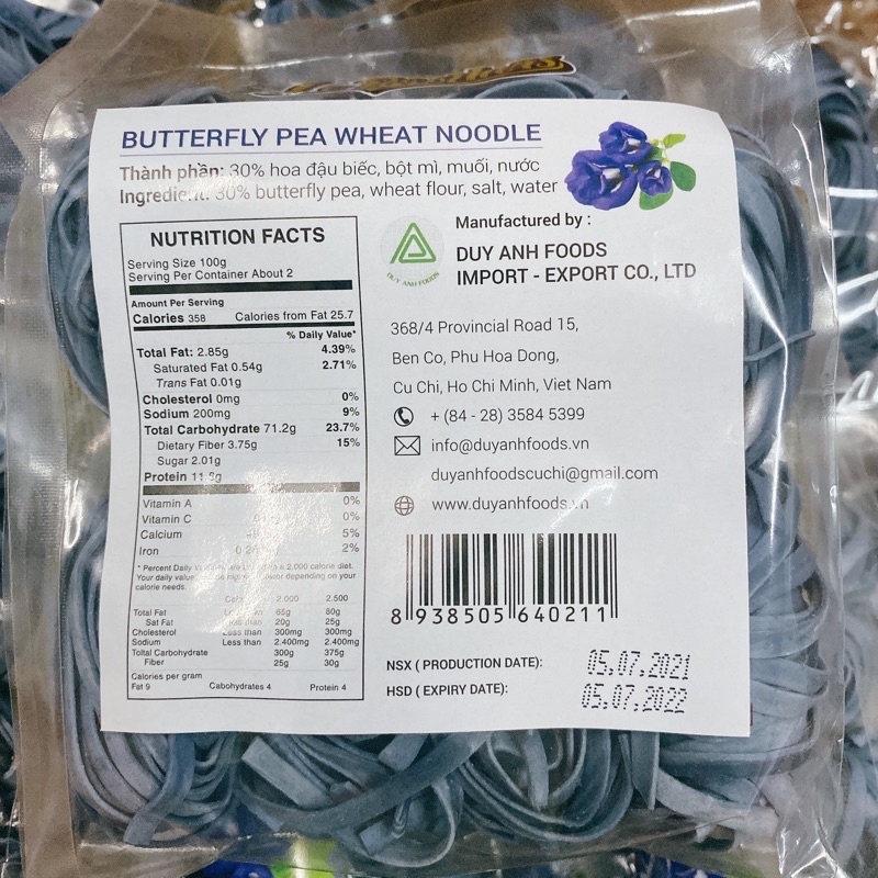 [Date mới T7/2022]Mì rau củ đậu biếc-Mì rau củ đậu biếc organic-Mì rau củ tươi không chiên-Mì rau củ Duy Anh | BigBuy360 - bigbuy360.vn