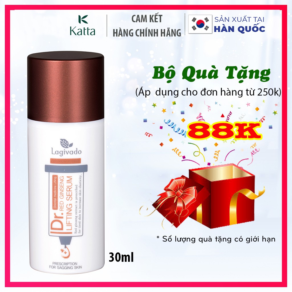 Tinh chất serum chiết xuất hồng sâm siêu cấp ẩm, trắng sáng da Dr. Red Ginseng Lifting Serum 30 ml - Katta