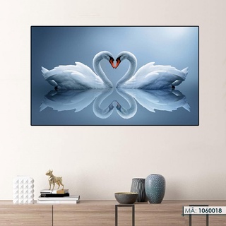 80x130 Tranh thiên Nga treo tường trang trí nhà cửa đẹp hiện đại phòng ngủ, phòng khách, bếp, cầu thang