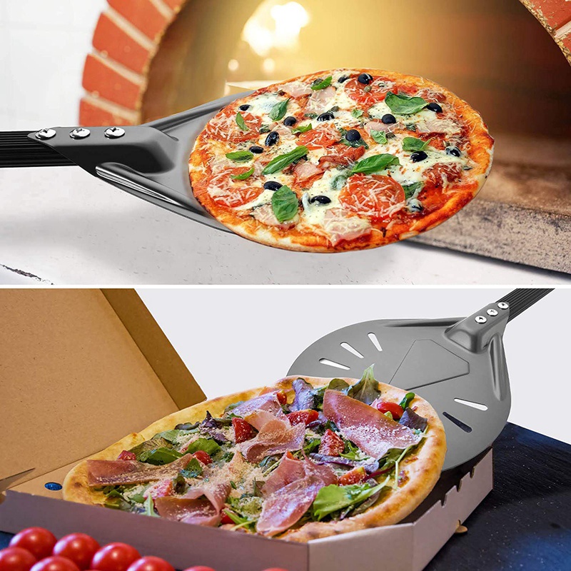 Xẻng Xúc Bánh Pizza Hình Tròn 8 inch Bằng Nhôm 23.6 inch Tiện Dụng