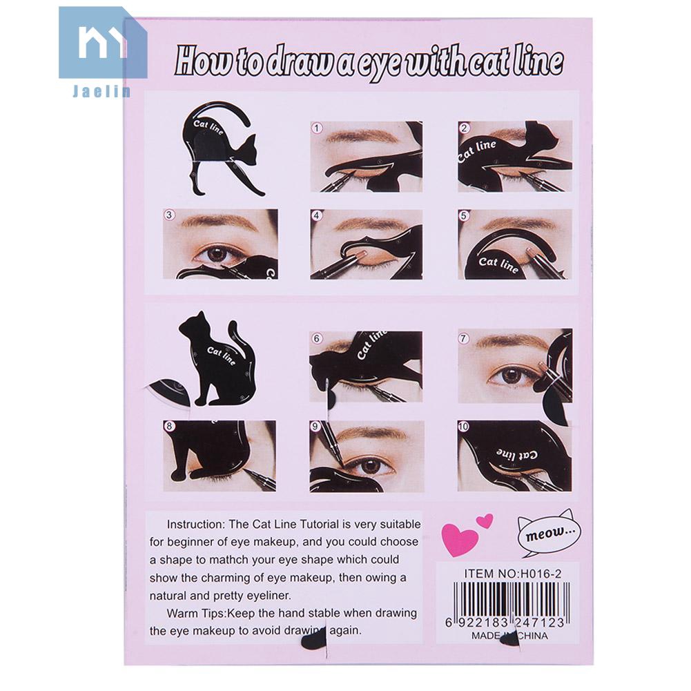 [Hàng mới về] Set 2 khuôn hỗ trợ kẻ trang điểm mắt lông mày thiết kế hình con mèo độc đáo