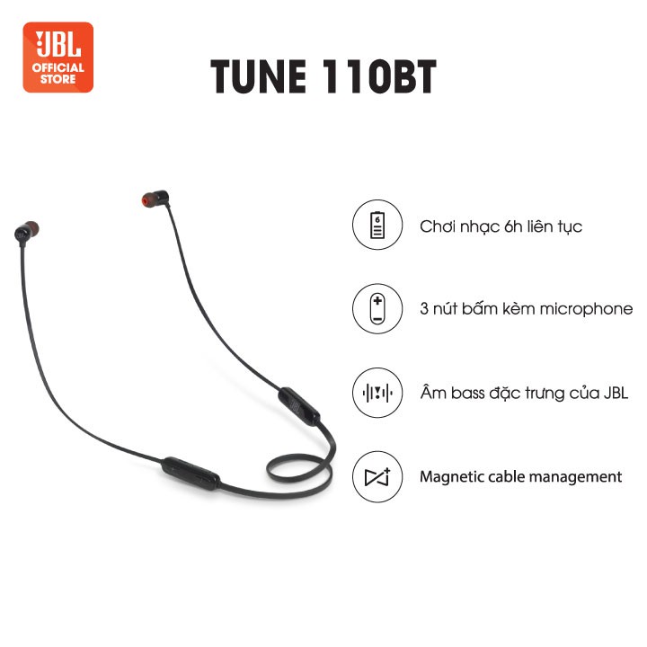 Tai nghe Bluetooth JBL Tune 110BT - Hàng Chính Hãng