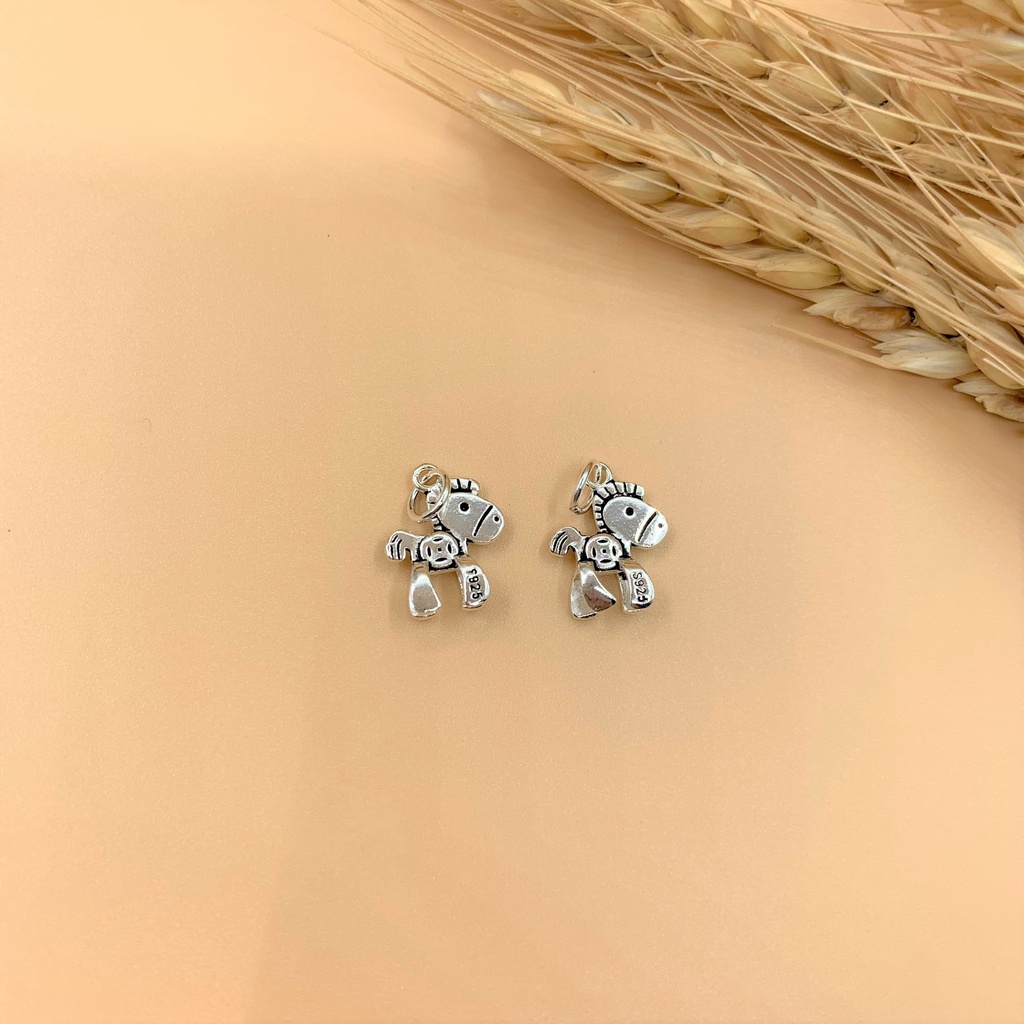 Charm móc treo ngựa bụng hình kim tiền - Charm Bạc 925 - Mã CA600 CB750