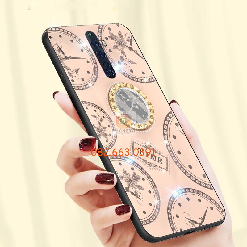 Ốp lưng ép kính thời gian hai màu dành cho Oppo Reno 2