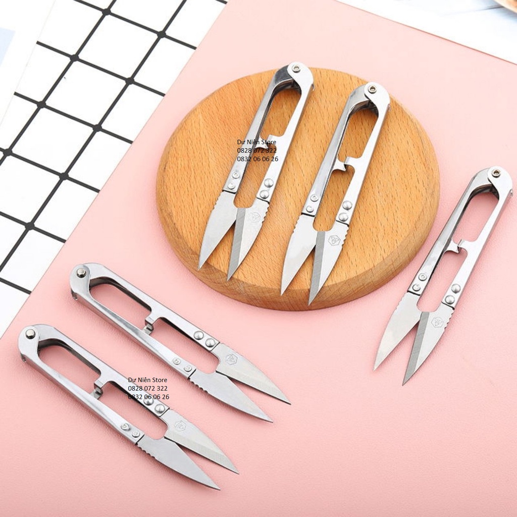 Combo 12 Cây Kéo Bấm Chỉ Inox Trơn Hiệu PIN Lớn &amp; Nhỏ