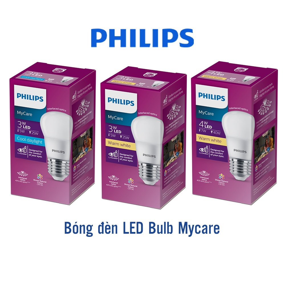 Bóng đèn Philips LED Bulb P45 Mycare Công suất (3W, 4W) (01 bóng)