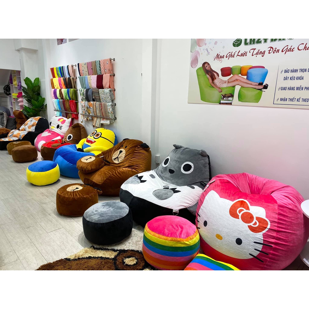 Combo bộ 3 ghế Totoro xám trắng - nhân vật hoạt hình yêu thích của các bé
