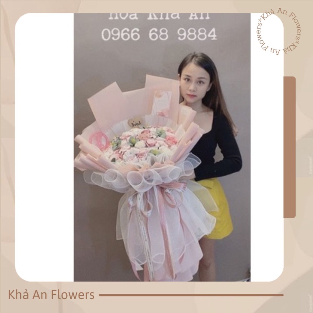 [-70k Ship] Bó hoa sáp mix siêu cao cấp. Thiết kế by Khả An. Có Hoả Tốc HN