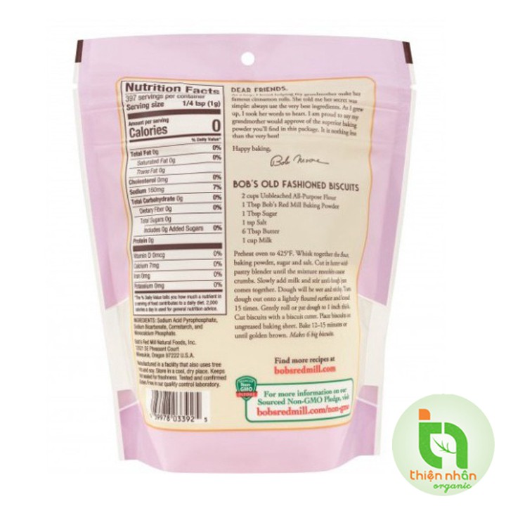 Bột nở Bob's Red Mill 397gr - Baking Powder