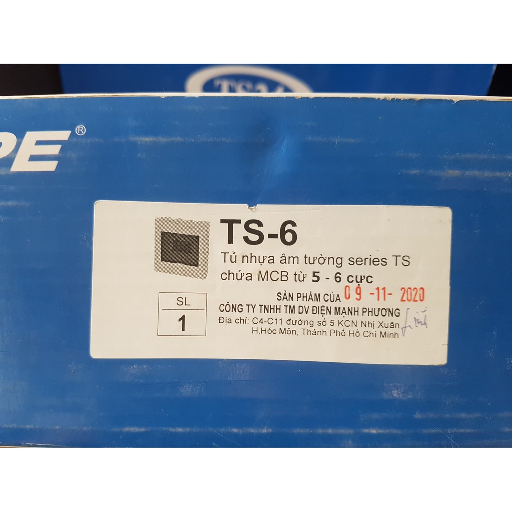 Tủ điện âm tường MPE chứa MCB TS4, TS6, TS12, hộp điện nhựa