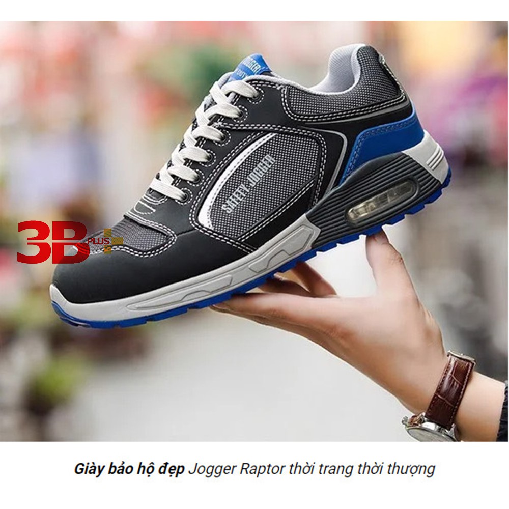 Giày bảo hộ lao động nam Jogger Raptor S1P da nubuck, vải lưới thoáng khí, siêu nhẹ, đệm khí nâng đỡ gót,cấu tạo phi kim