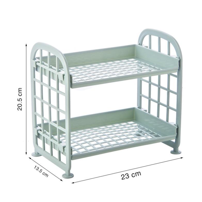 Kệ để đồ mini 2 tầng bằng nhựa lắp ghép