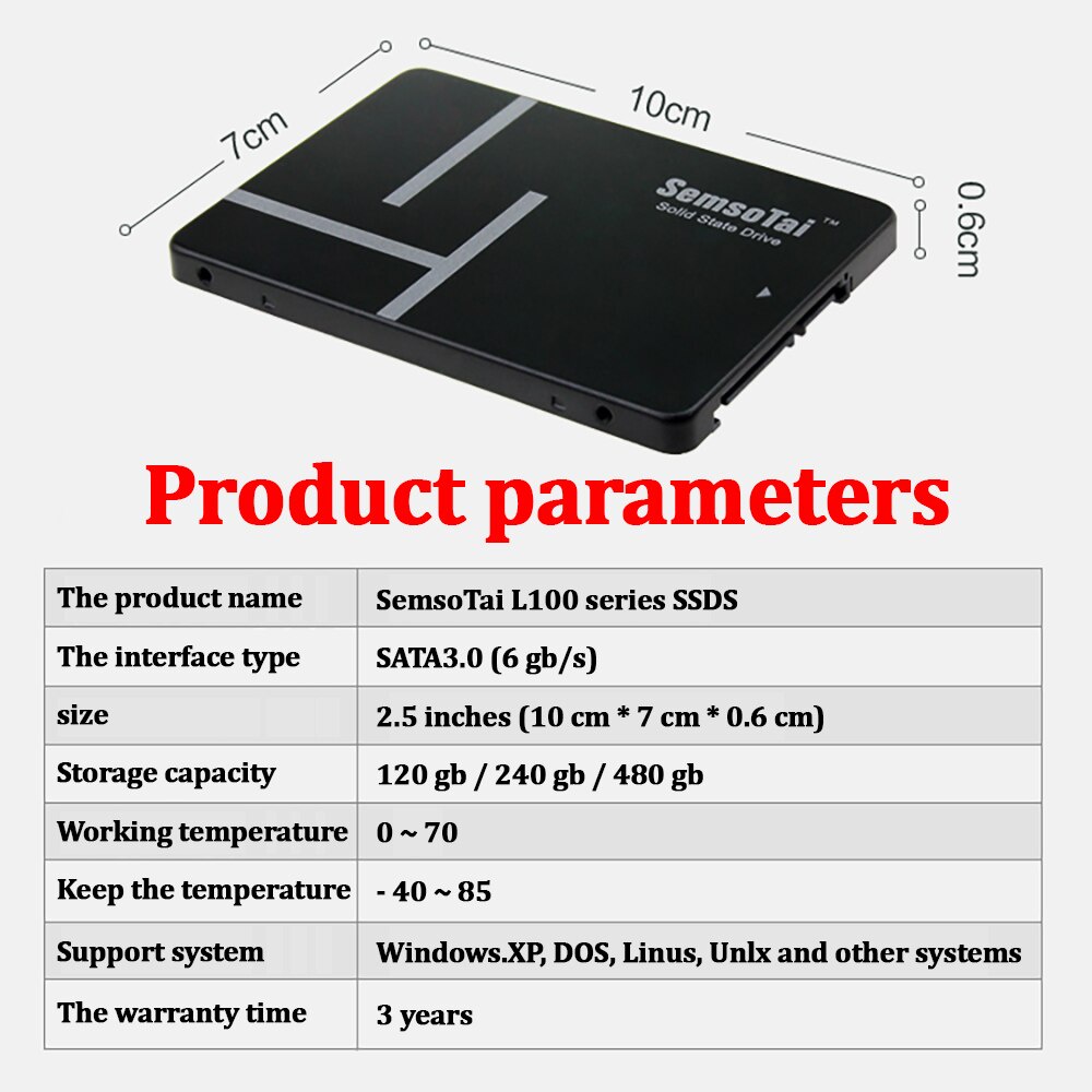 Ổ cứng SSD SEMSOTAI L100 120GB 2.5'' Sata 3 new chính hãng