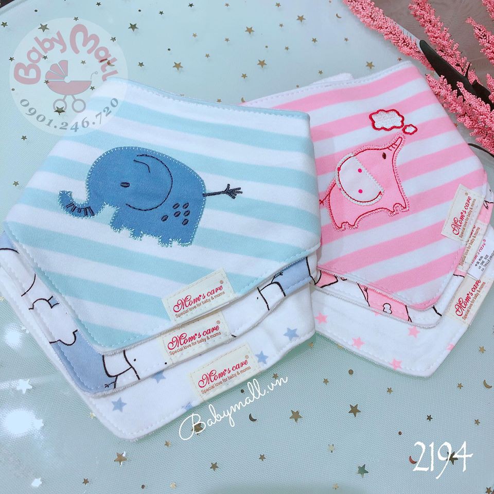 Set 3 yếm Momcare 2194 siêu xinh (ship ngẫu nhiên màu bé trai/bé gái)