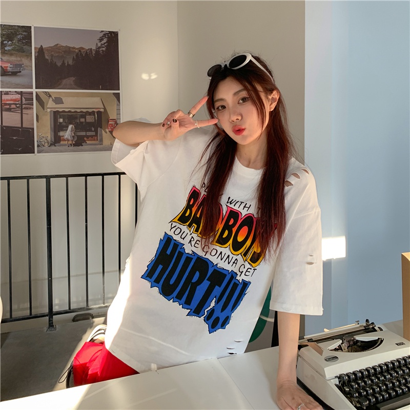 Áo Thun Nữ Ngắn Tay Cổ Tròn Thời Trang Hàn