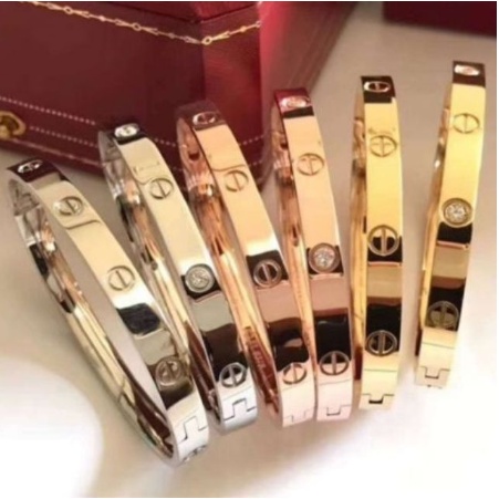 Vòng Tay Mạ Vàng Hồng 18K Đính Kim Cương Thời Trang Cho Cặp Đôi