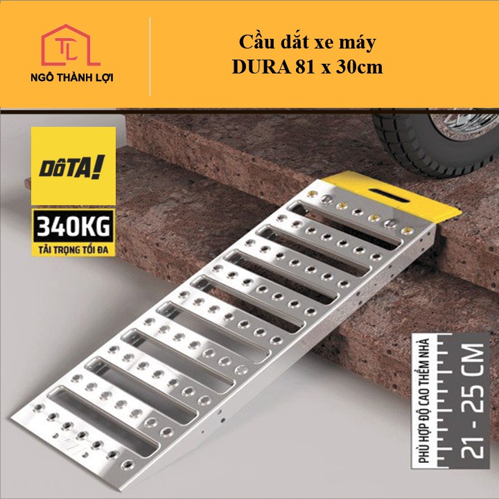 Cầu thang dắt xe máy - Bậc thang xe máy bằng nhôm (Dốc Lên Xe) DURA 81x30cm có bán tại Ngô Thành Lợi