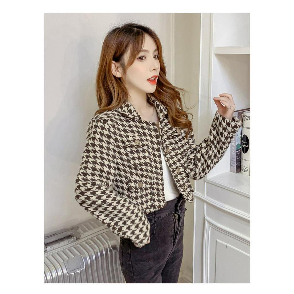 Salty&Sweet store  Áo dạ tweed áo_khoác áo khoác dù Phong cách Hàn Quốc 2023 NEW