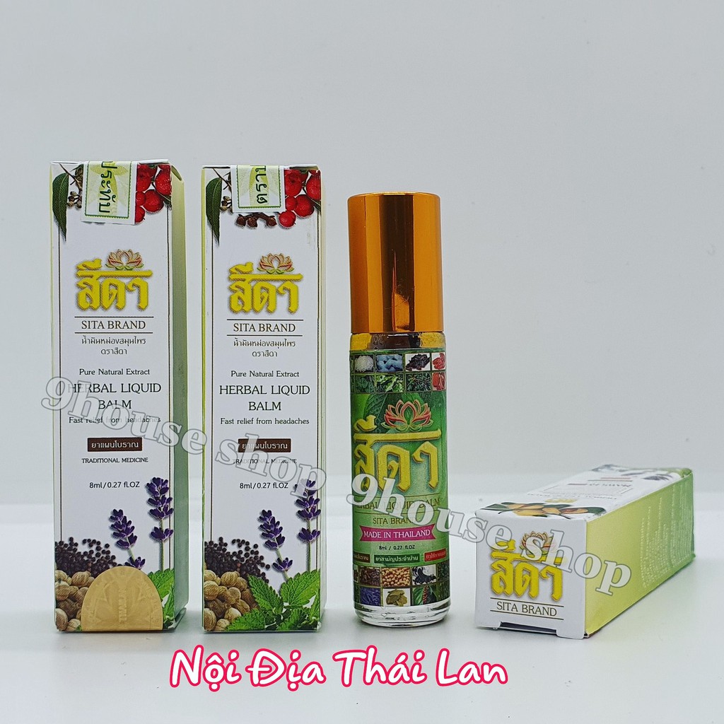 01 Dầu Ngâm 20 Vị Thảo Dược SITA BRAND HERBAL LIQUID BALM Thái Lan 8ML - 9housevn