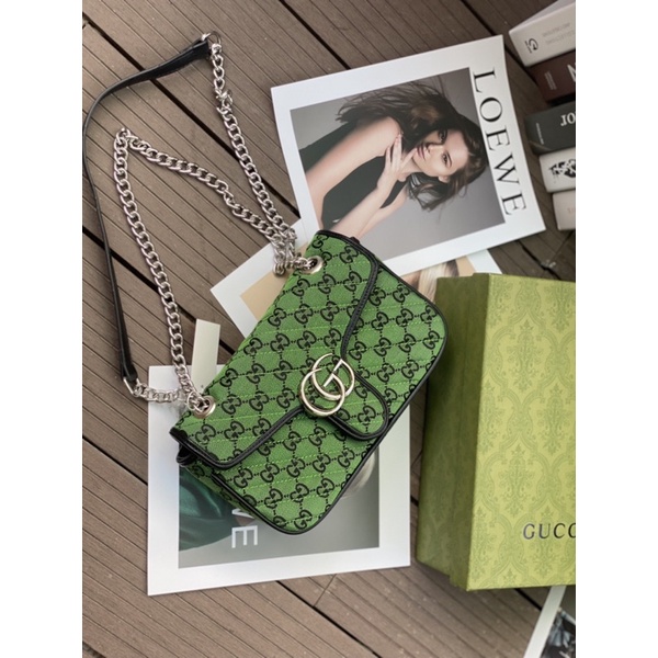 Túi đeo chéo gc marmont màu xanh mới