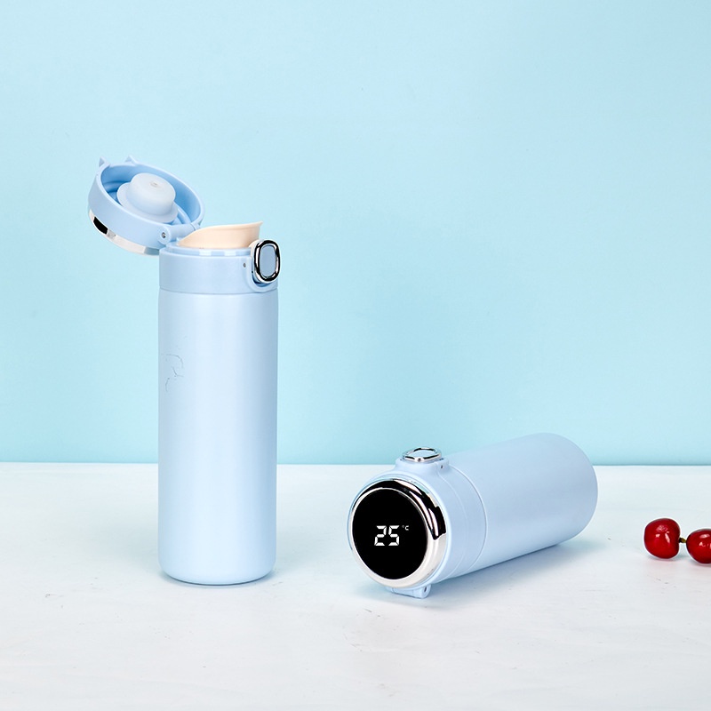 Bình nước giữ nhiệt Decal bình đựng nước 12h inox 304 nắp bật tiện lợi 420ml tặng sticker, bộ rửa bình Bảo hành 6 tháng