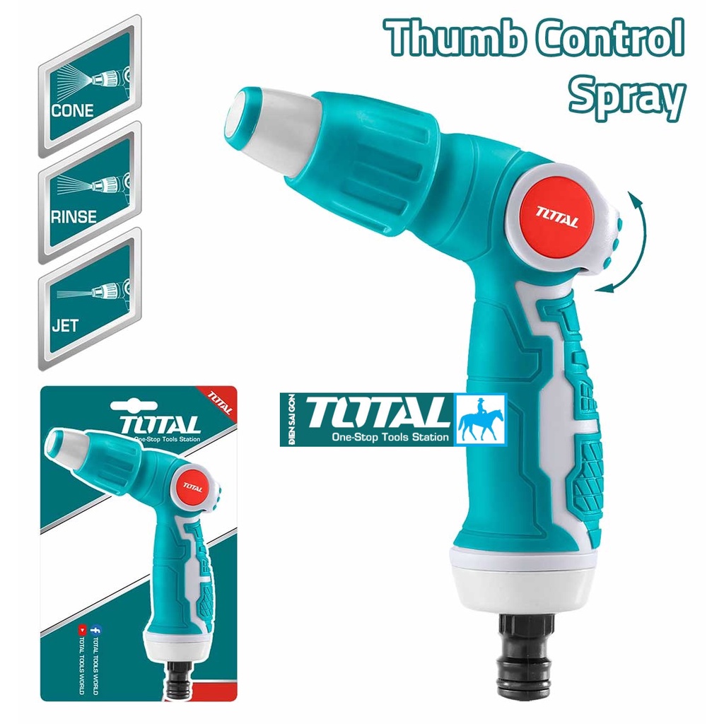 Vòi xịt phun nước tưới cây rảnh tay chỉnh tia lõi kim loại Total THWSG6031